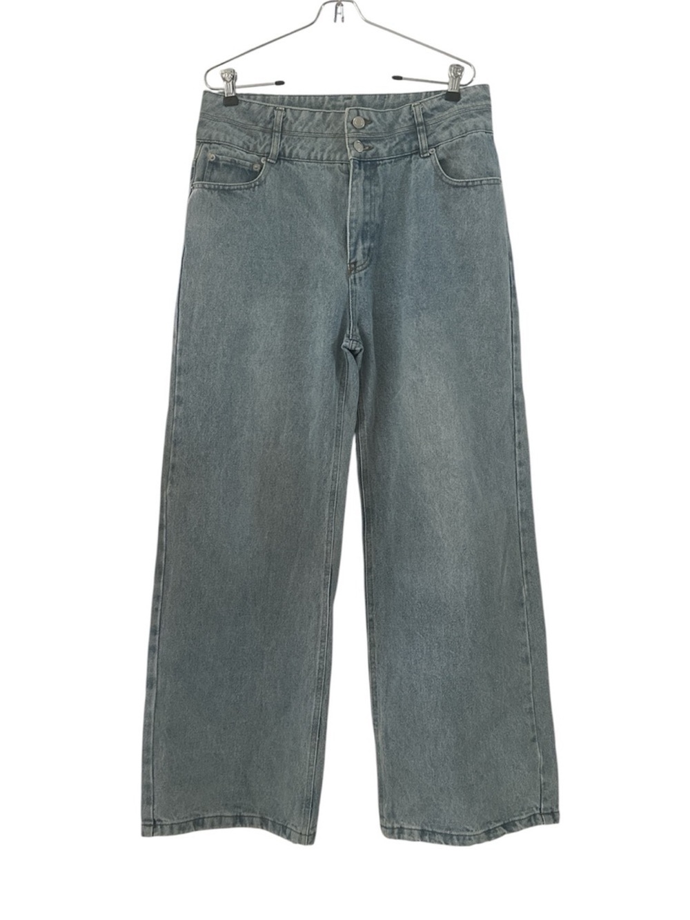 Beige Botany High-Waist Wide-Leg Jeans - Blue Wash sz L
